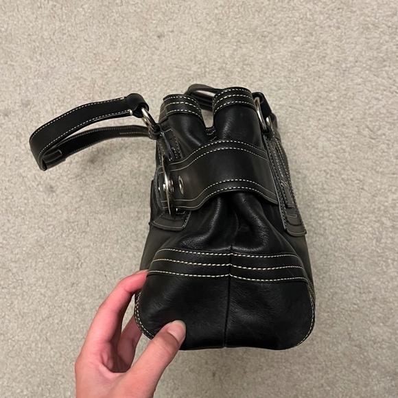 Coach Hampton Black Leather Tote Purse Handbag Satchel MO5S-2116 - Picture 4 of 7